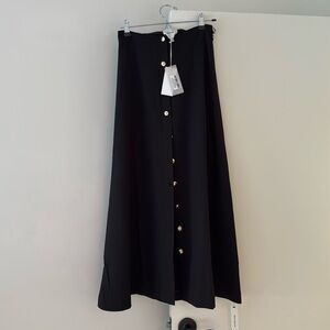 Reformation Black Maxi Skirt with Button Detail